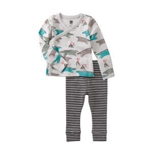 🆕 Tea Collection NWT Dancing Dinosaurs Baby Wrap Set. 0-3 Months